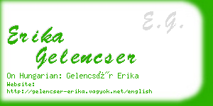 erika gelencser business card